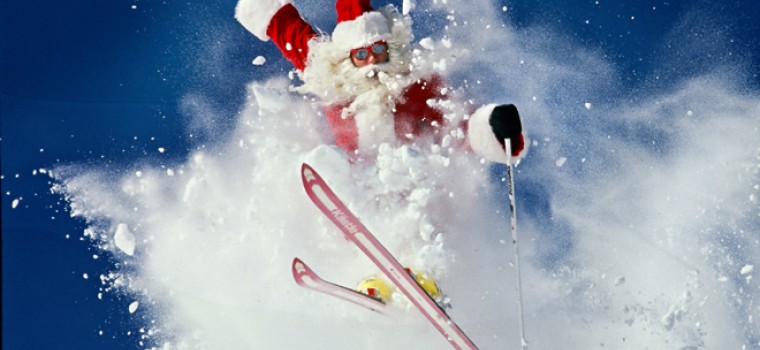 Santa on skis